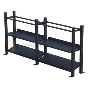 Купить Модульный стеллаж для гантелей, гирь и медболов 2580х430х1200 (2 секции) в Сусумане 
